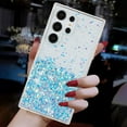 thumbnail image 5 of Designed for Samsung Galaxy S23 Ultra Bling Glitter Case Glow in The Dark Funny Moving Liquid Shiny Sparkle Flowing Quicksands Waterfall Noctilucent Fluorescent for Women Girls Case,Blue, 5 of 6