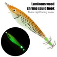 thumbnail image 2 of Cebo de camarón de madera luminosa de 8 cm con anzuelos de calamar señuelos de pesca (naranja) FLhrweasw Nuevo, 2 of 9