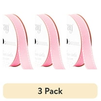 (3 pack) Offray Ribbon, Carnation Pink 5/8 inch Grosgrain Polyester Ribbon, 9 feet