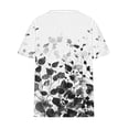 thumbnail image 3 of Hauts d'Été pour Femmes, Hauts Décontractés d'Été pour Femmes, T-Shirt à Manches Courtes Imprimé Col Rond Ample, Hauts à Manches Courtes pour Femmes, Hauts à Manches 3/4 pour Femmes, 3 of 5