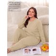 thumbnail image 2 of MINTREUS Women's Plus Pajama Set Warm Fleece Lounge Set Long Sleeve Sleepwear Ladies Ultrasoft Pjs, 2 of 7