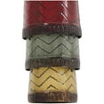 thumbnail image 5 of DecMode 32", 27", 22"H Tall Enameled Bottleneck Floor Multi Colored Metal Vase with Chevron Pattern, Set of 3, 5 of 15