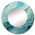 thumbnail image 2 of Designart "Swirling Serenity in Aqua Blue and White I" Abstract Spirals Round Mirror Wall Decor Modern - Large Blue Round Office Mirror - Round Mirror - 29" x 29", 2 of 6