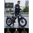 thumbnail image 3 of ESKUTE D300 Electric Bike for Adults, Folding Ebike with 750W Motor 20MPH, 48V 20.8Ah Removable Battery, 20"x4.0" Fat Tires, 80 Miles 7-Speed Gear, NFC Unlock,Gray, UL2849 Class 2, 3 of 7