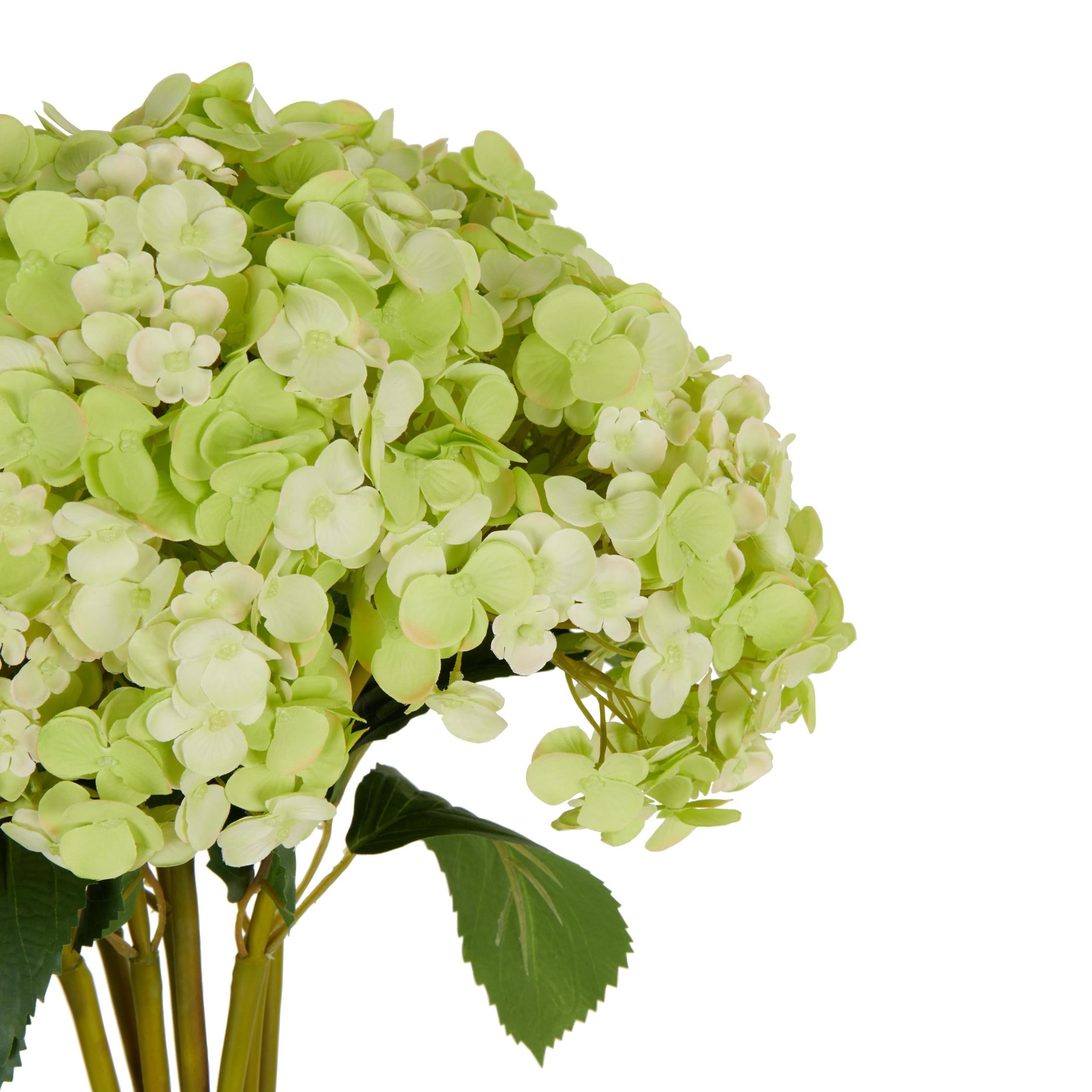 33" Plastic Floral Tall Hydrangea Artificial Flower Stem, by DecMode (8 Count)
