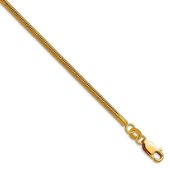 1/20 14k Gold Filled 2.0mm Snake With Lobster Clasp Chain Necklace 20 Inch Chain Necklace for Women and Men