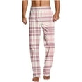 thumbnail image 2 of COSFO Men Pants Wide Leg Lounge Plaid Pajama Pants Elastic Waist Loose Casual with Pockets Pants, 2 of 5