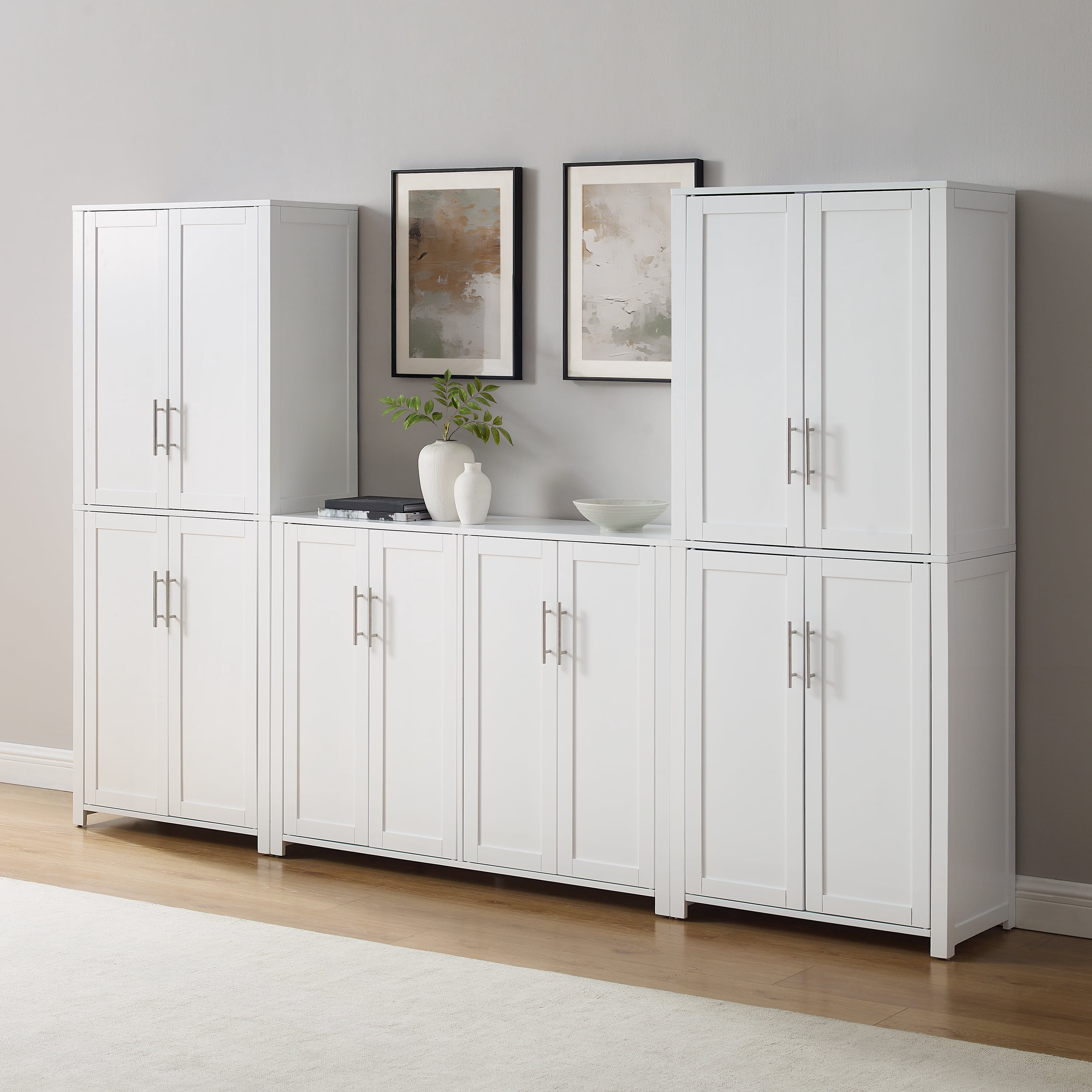 Crosley Furniture Isla 3-Piece Sideboard And Pantry Set in Ash