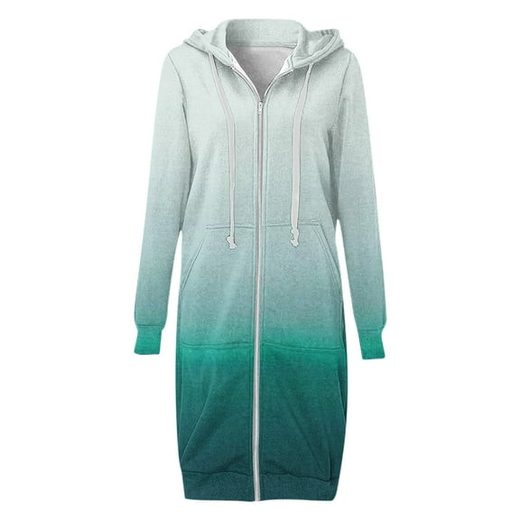 HBYJLZYG Hoodies Cardigans Sweaters Gradient Sweatshirt Jacket Long Coat, Women Loose Long Sleeve Hoodie Tops Winter Coats For Women