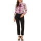 thumbnail image 2 of CAMISA DE BOTONES FLORAL DE MANGAS LARGAS CON LAZO PARA MUJER INSPIRE CHIC S Lirio, 2 of 7