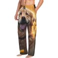 thumbnail image 6 of Fuzoiu Sunset Daisy Dog Print Men's Pajama Pants,Lounge Pants for Men,Lounge PJ Bottoms,Sleepwear Pants with Drawstring Pockets -Large, 6 of 6