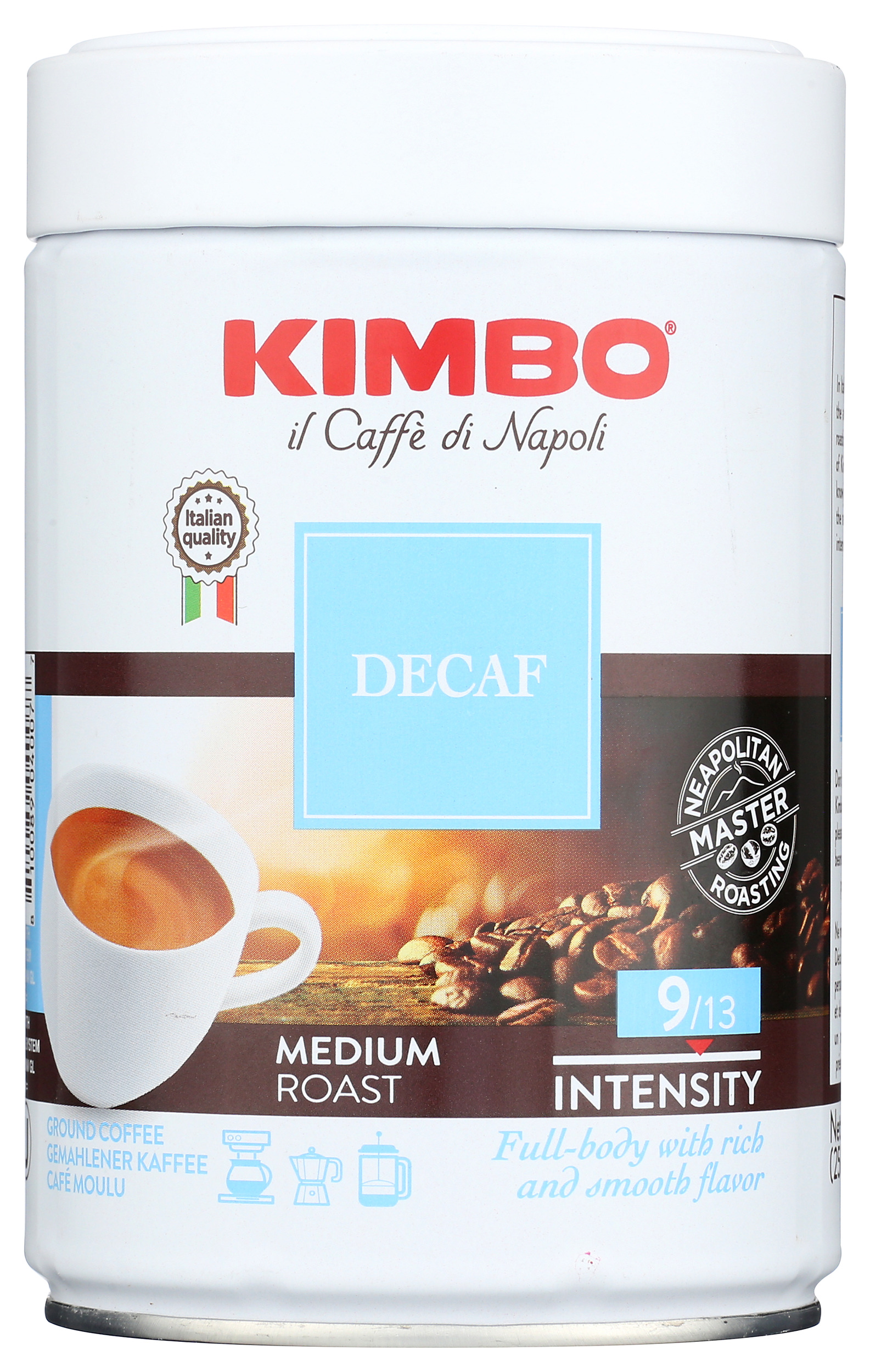 (Pack of 6), Kimbo Decaffeinated Ground Espresso Coffee, 8.8 oz