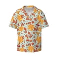 thumbnail image 2 of Lsque Hearts And Autumn Leaves print Men's Cuban Collar Short Sleeve Shirt Summer Beachwear Casual Button Down Fashionable Vacation Leisure Shirt-XX-Large, 2 of 7