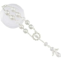 12 Pc Baptism Favors with Angels Mini Rosaries rhinestone faux pearl with GIFT BOX//Baptism Favor/First Communions, Baptism, Wedding Shower, Religous Favor