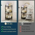 thumbnail image 3 of LEFEE 3 Tier Corner Shower Caddy Stand - Shower Organizer with Soap Holder, Standing Tall Floor Shower Stand with Adjustable Feet & 4 Hooks, Shower Shelf Rack Storage for Bathroom Black, 3 of 7