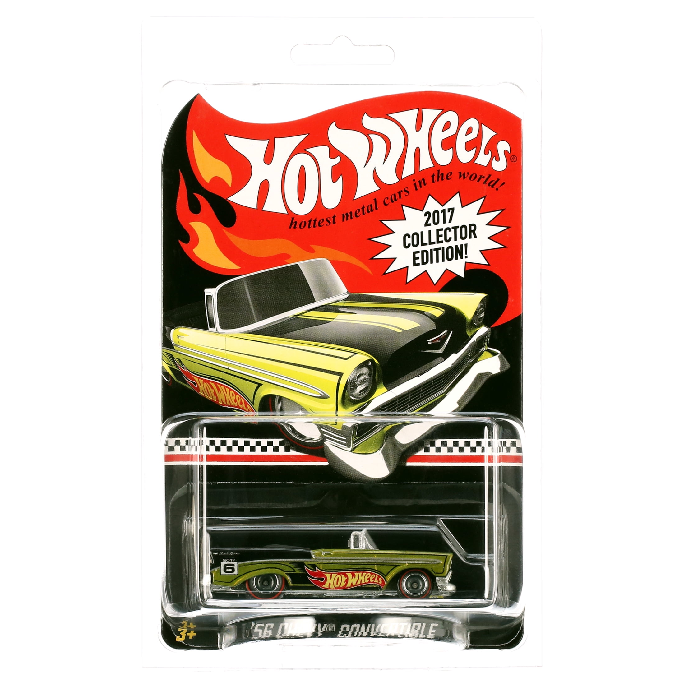 Hot Wheels '56 Chevy Convertible, 1:64 Scale Die-Cast Collectible Toy Car with Authentic Deco