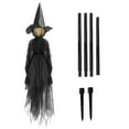 thumbnail image 2 of Voice Activated Halloween Props - 120cm Tall Glow-in-the-Dark Witch Decor Set for Porch, Garden & Indoor Spooky Party Decorating‌, 2 of 5