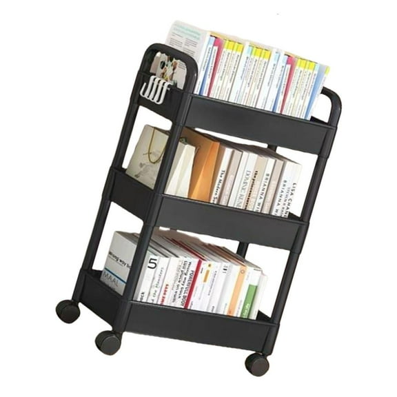 Multipurpose Organizers Cart 3 Shelves Movable Durable Plastic Home Storage Rack