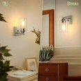 thumbnail image 2 of Brushed Nickel Wall Sconces - Set of 2 Modern Farmhouse Bathroom Lighting Fixtures, Adjustable Arm, 4W LED Compatible, 2 of 5
