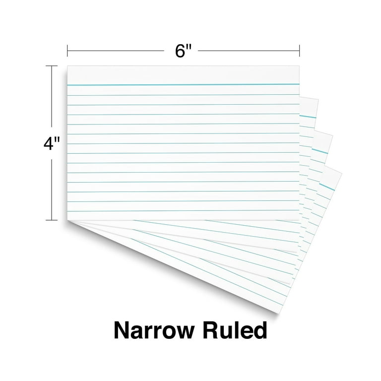 Ruled Index Cards, 4 x 6, White, 500/Pack Ruled Index Cards, 4 x 6, White, 500/Pack