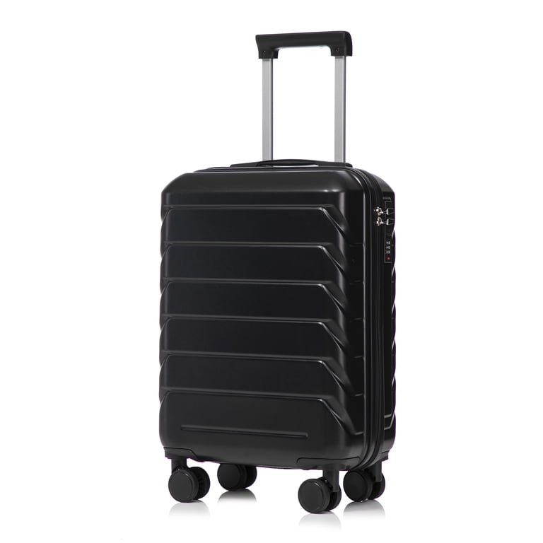 Leumius 20-Inch Hardside Carry-On Luggage, Black photo 1