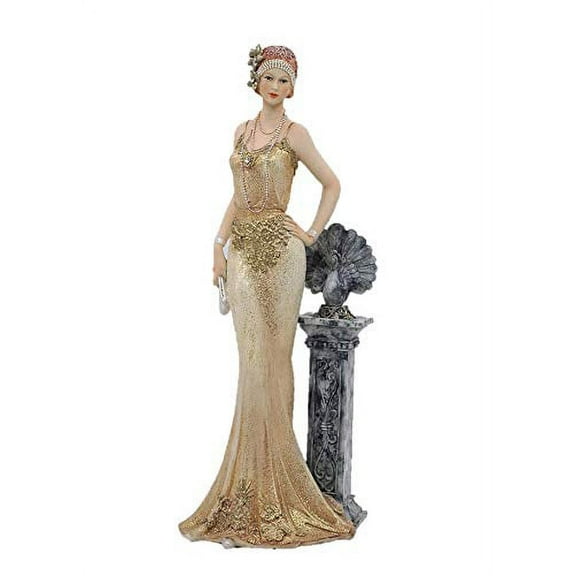 Comfy Hour Glamour Elegance Victorian Style Lady Collection Luxury Standing Lady Resin Art Figurine,13-inch Height