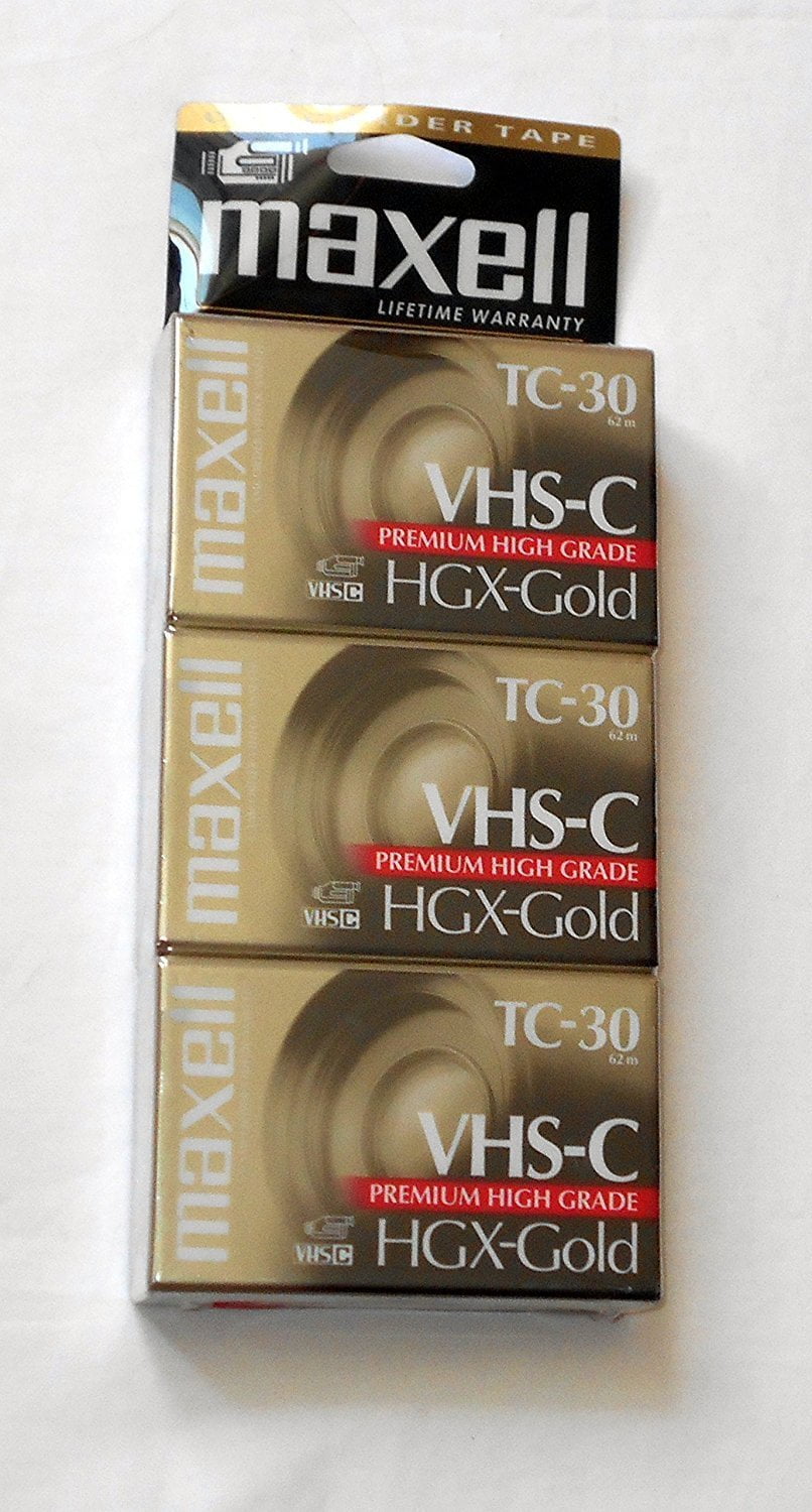 Maxell Vhs C TC 30 HGX Gold Camcorder Videocassette 3pk