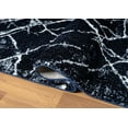 thumbnail image 5 of HR Ultra-Soft Cobalt Navy and White Shaggy Rug with Elegant Marble Pattern  Luxurious High Pile Area Rug for Contemporary Home Dcor, 5 of 6