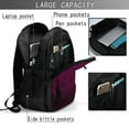 thumbnail image 4 of Balery Dark Purple Glitter Print USB Charging Backpack for Men and Women - Water-Resistant, Anti-Theft Laptop Backpack with USB Port for Travel, Work, School, and College, 4 of 7