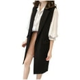 thumbnail image 2 of DPTALR Gilet de Costume pour Femmes avec Poches, Sans Manches, Col Rabattu, Uni, 2 of 8