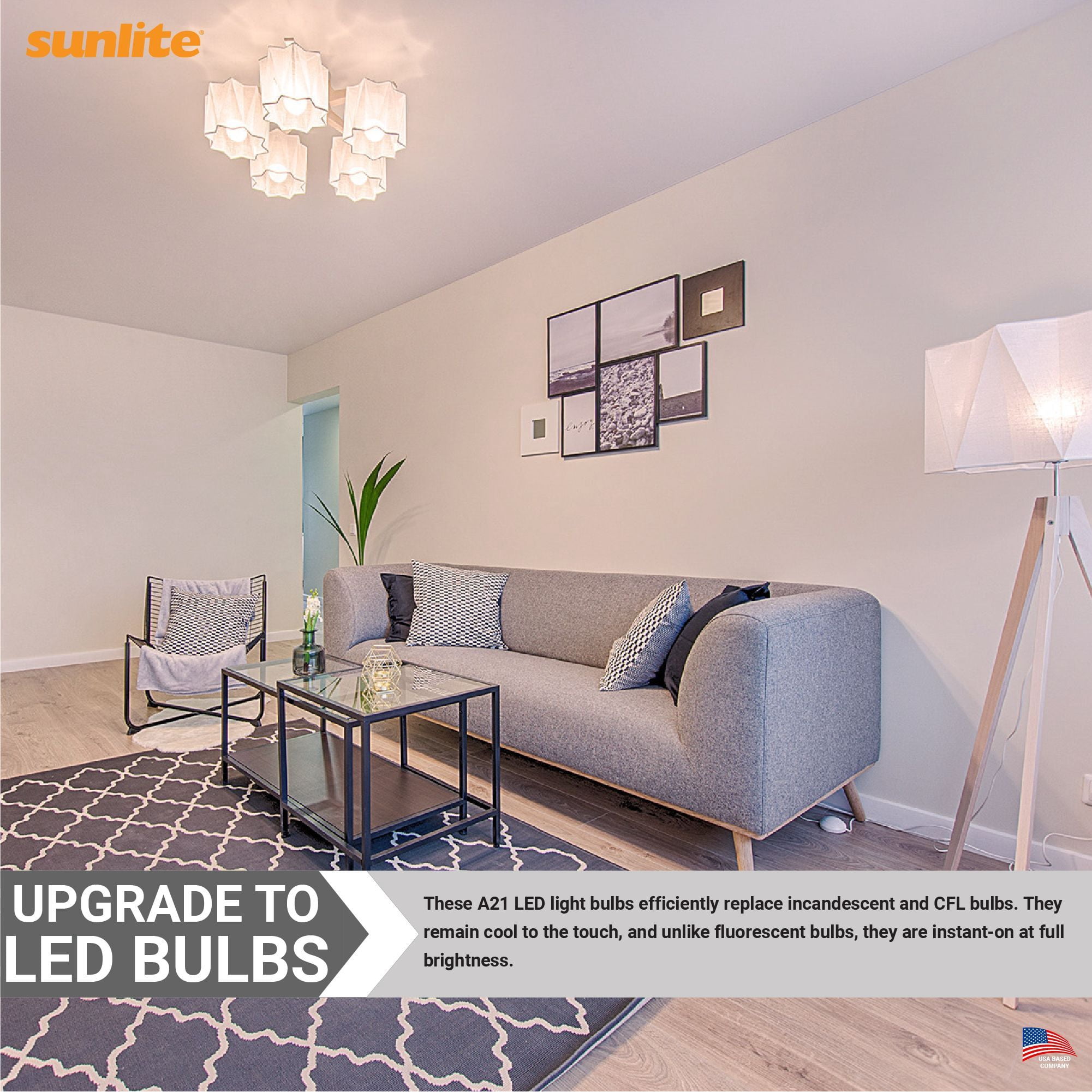 Sunlite 3-Way LED A21 Light Bulb, 6/12/19 Watts (60W 75W 125W Equivalent), Medium E26 Base, Dimmable,UL Listed, 3000K Warm White, 3-Pack