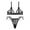 Black, variant on Varsbaby Women's Unlined Wire-free Lace Bra See Through G-string Thongs Sets