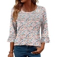 thumbnail image 1 of Blusa blingfit con mangas 3/4 y volantes, túnica para mujer, 1 of 5