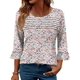 thumbnail image 1 of Blusa tipo túnica Blingfit para mujer, manga acampanada 3/4, talla grande 3XL, 1 of 5