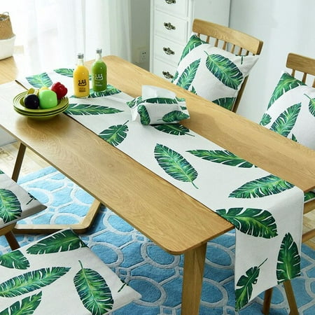 

DanceeMangoo Nordic Monstera Table Runner Dining Table Mat Plant Leaf Non-slip Pads Placemat Home Decor Hotel Wedding 5 Sizes Camino De Mesa