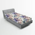 thumbnail image 2 of Ambesonne Floral Fitted Sheet, Pastel Summer Feels Roses, Twin Size, Lavender Blue and Blush, 2 of 5