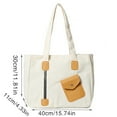 thumbnail image 5 of Canvas Bags Handbag for Womens Shopper Bag with Zipper Students Shoulder Bags, 5 of 19