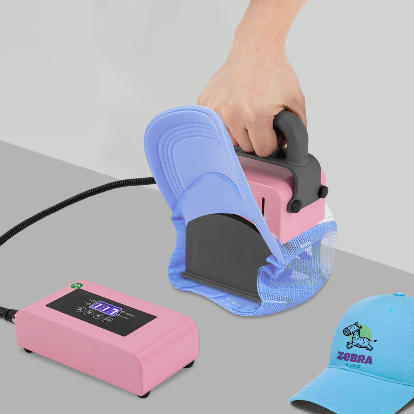 Wildnix 300W Hat Heat Press Machine, 2-in-1 Digital Display with Adjustable Time and Temperature, Perfect for Customizing Hats and Apparel