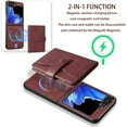 thumbnail image 2 of Compatible with Samsung Galaxy Z Flip 7 Wallet Case Compatible with MagSafe,Magnetic Detachable Premium Leather Back Cover with Card Holder Kickstand Case Shockproof Phone Case,Winered, 2 of 6