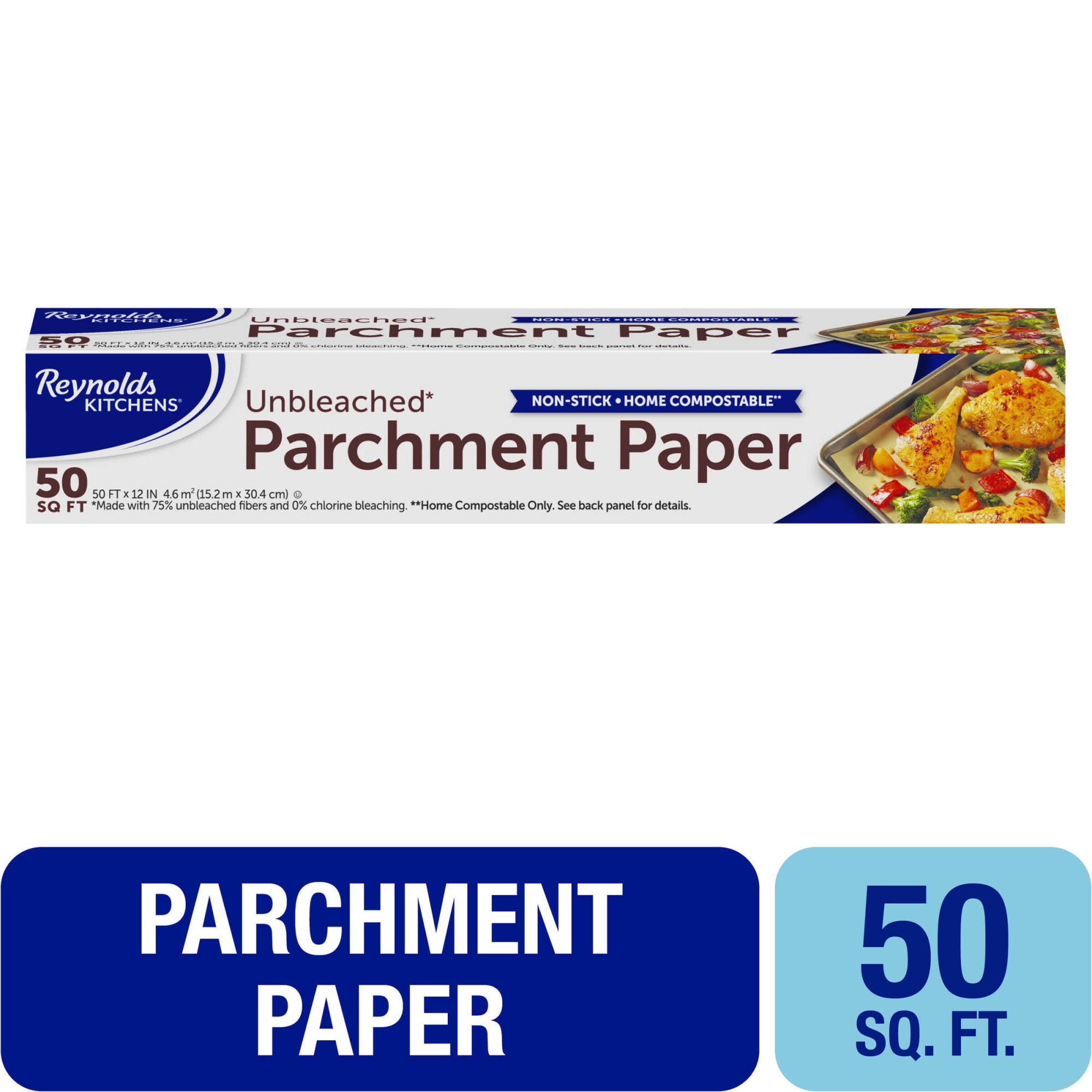 Reynolds Kitchens Unbleached Parchment Paper Roll, 50 feet x 12 inches, 50 Total Sq. Ft.