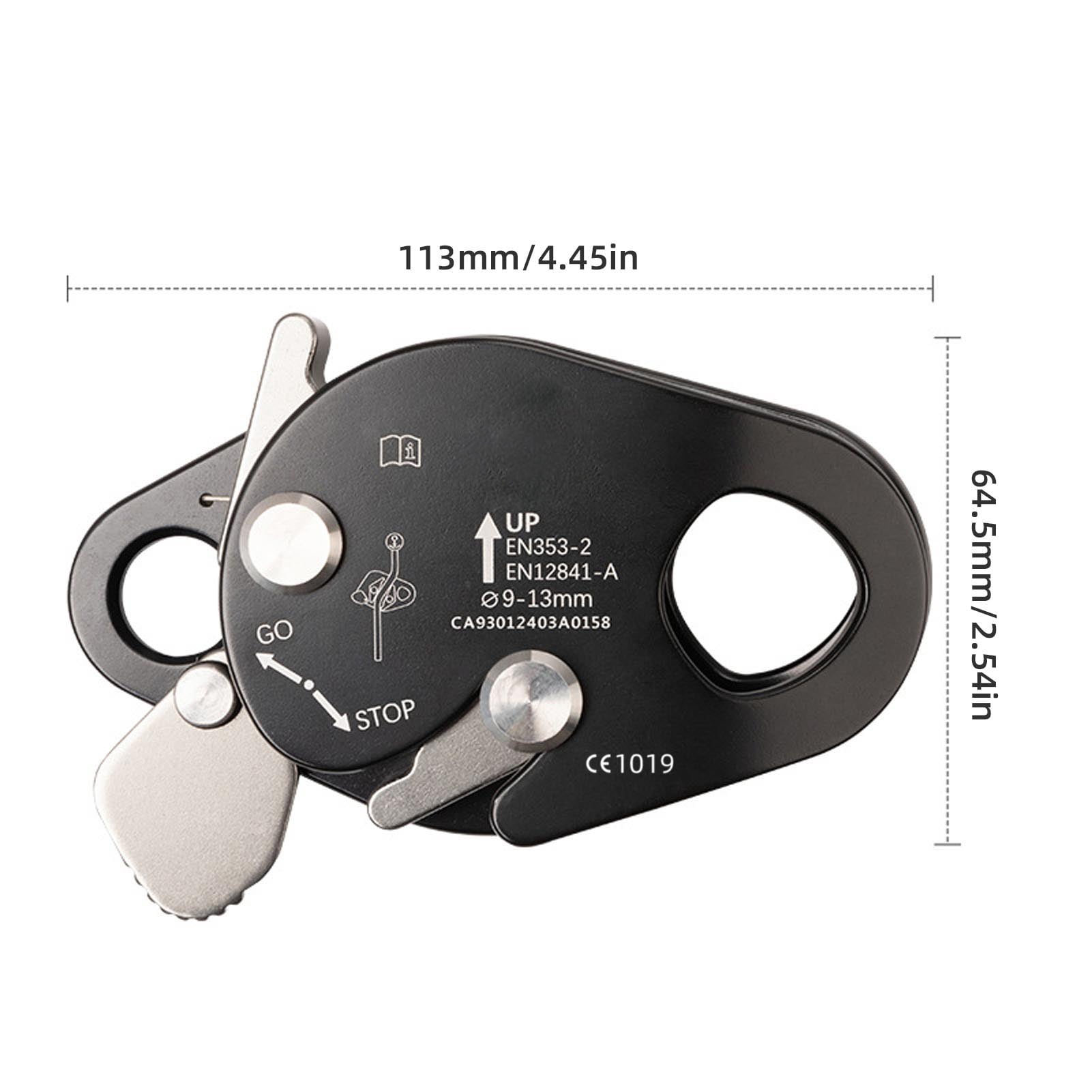 YAHHU Climbing Rope Grab Belay Device Practical Trees Climb Ropes Survival Tools for Mountaineering Caving High Altitude Fall Protection Self-Locking Gear, Black