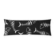 thumbnail image 1 of BSDHOME Taie d'Oreiller Longue Motif Squelette de Poisson 20x60 Pouces, 1 of 1