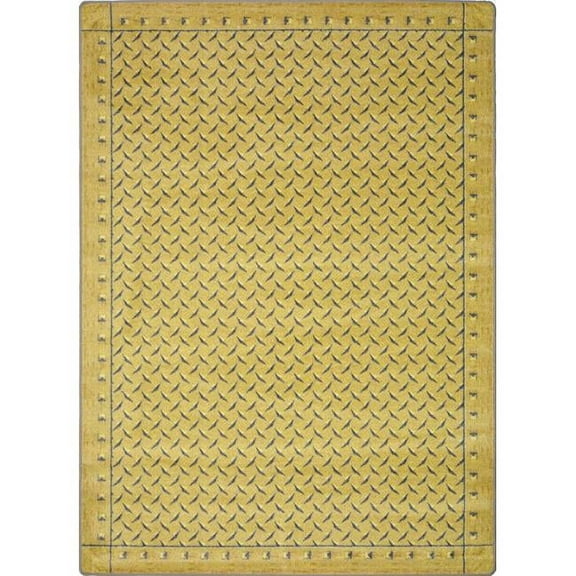 Diamond Plate Gold 3 ft.10 in. x 5 ft.4 in.  WearOn Nylon Machine Tufted- Cut Pile Whimsy Rug