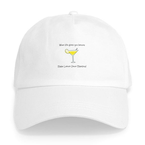 CafePress - Lemon Drop Martinis Cap - Adjustable 100% Brushed Unisex Casual Cotton Baseball Cap, Beige, 1