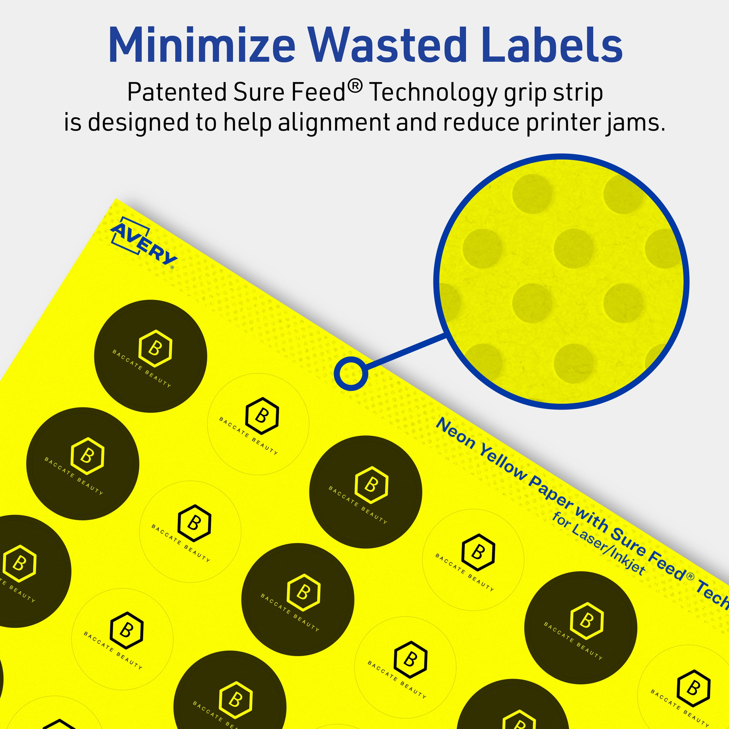 Avery Printable Round Labels, Neon Yellow, 1" Diameter, 960ct