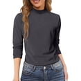 thumbnail image 3 of ZJXFGS Basic Long Sleeve Shirts For Women Womens Long Sleeve T Shirts Womens Tops Dressy Tops For Women Slim Fit Shirts For Women Fashion Tops For Women Trendy Winter Long Sleeve Shirts For Women 2XL, 3 of 9