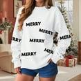 thumbnail image 6 of zaveiop Womens Merry Christmas Sweatshirt Xmas Merry Crewneck Pullover Sweater Long Sleeve Shirt Holiday Top Winter Clothes (Z4-White, XXL), 6 of 9