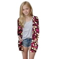 thumbnail image 2 of Pretxorve Kids Girls Cardigan Print Jacket Long Sleeve with Pockets Casual Outerwear, 2 of 4