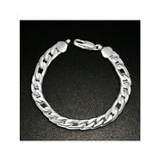 20cm Solid  Silver Italian 5mm Diamonds Cut Women Chain Bracelet Gifts