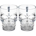 thumbnail image 1 of Vasos para beber con forma de calavera con asa, juego de 2, cristalería divertida de entretenimiento con base pesada para agua, 1 of 5